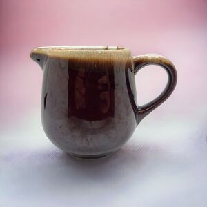 McCoy USA Pottery #7020 Brown Drip Glazed Creamer Pitcher Syrup Vintage